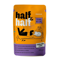 Влажный корм для кошек Half&Half Sterilized pouch 100 г - тунец 22шт