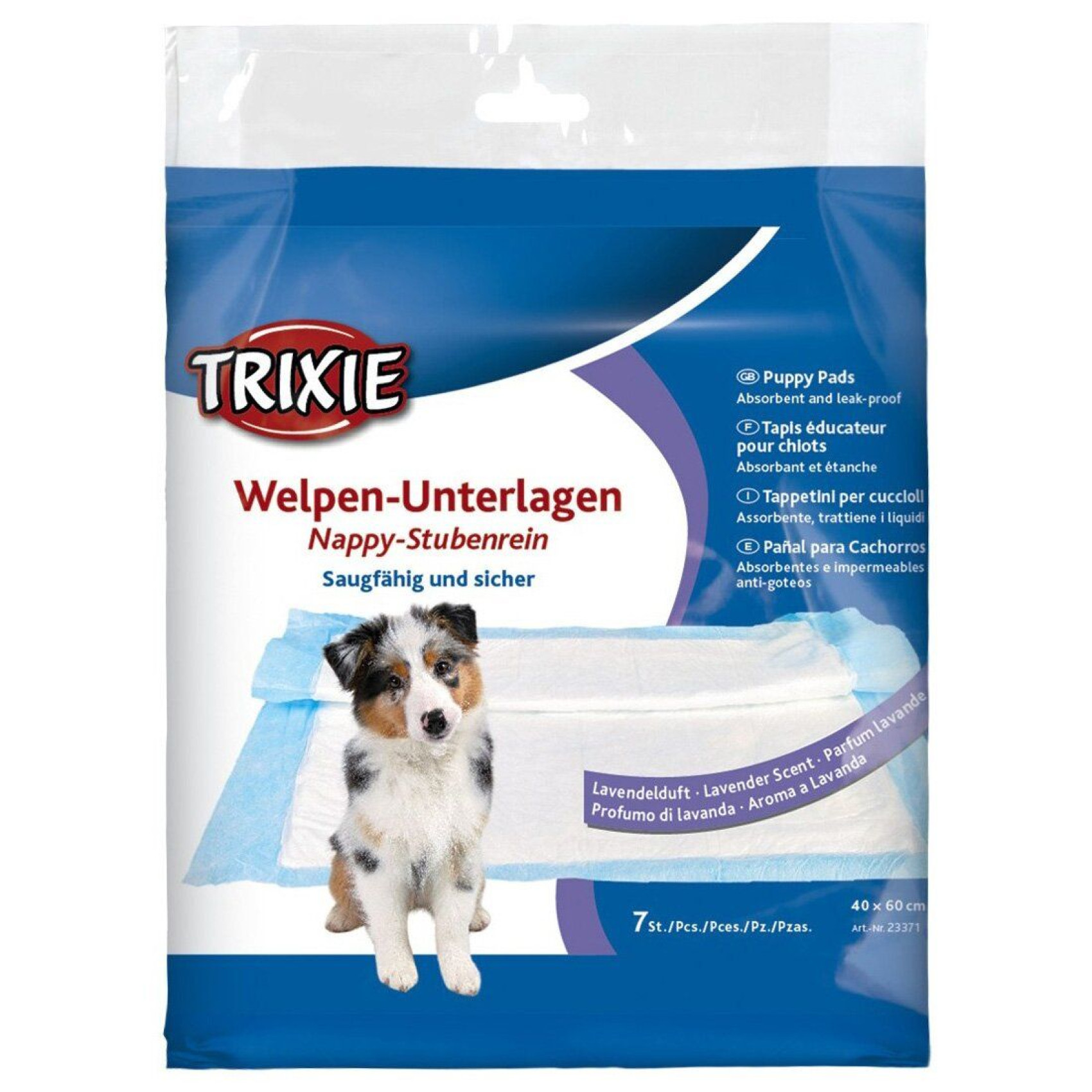 Пелюшки для собак Trixie з ароматом лаванди 40 x 60 см, 7 шт. (целюлоза)