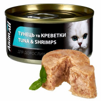 Влажный корм для кошек AnimAll Adult 85 г - тунец и креветки