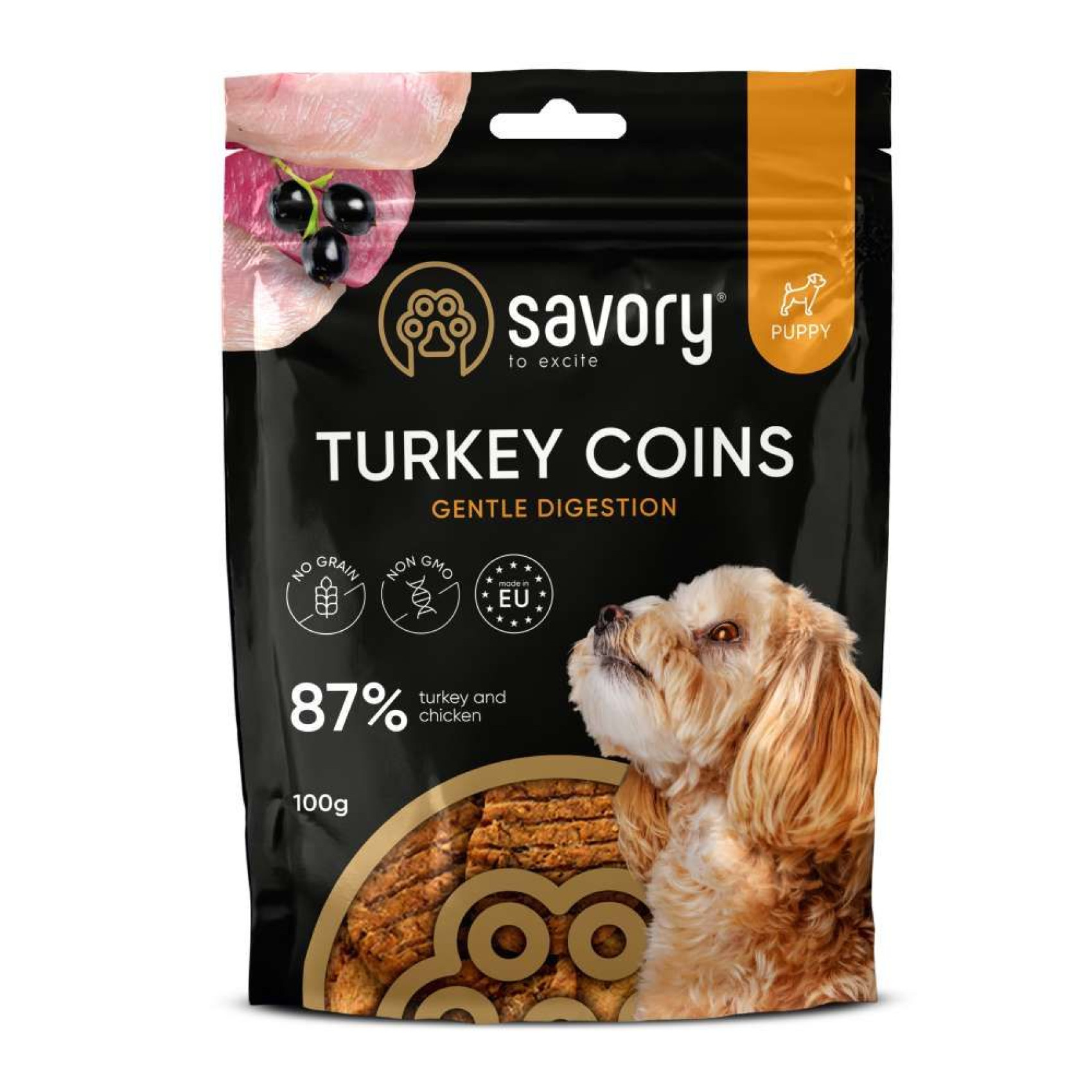 Лакомство Savory Puppy Coins With Turkey 100 г - индейка
