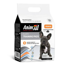 Пеленки для собак и щенков AnimAll с активированным углем 60 х 60 см, 10 шт. (нетканый материал)