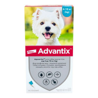 Капли на холку для собак Elanco Bayer Advantix от 4 до 10 кг, 4 шт
