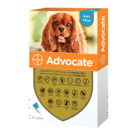 Капли на холку для собак Elanco Bayer Advocate от 4 до 10 кг, 3 шт