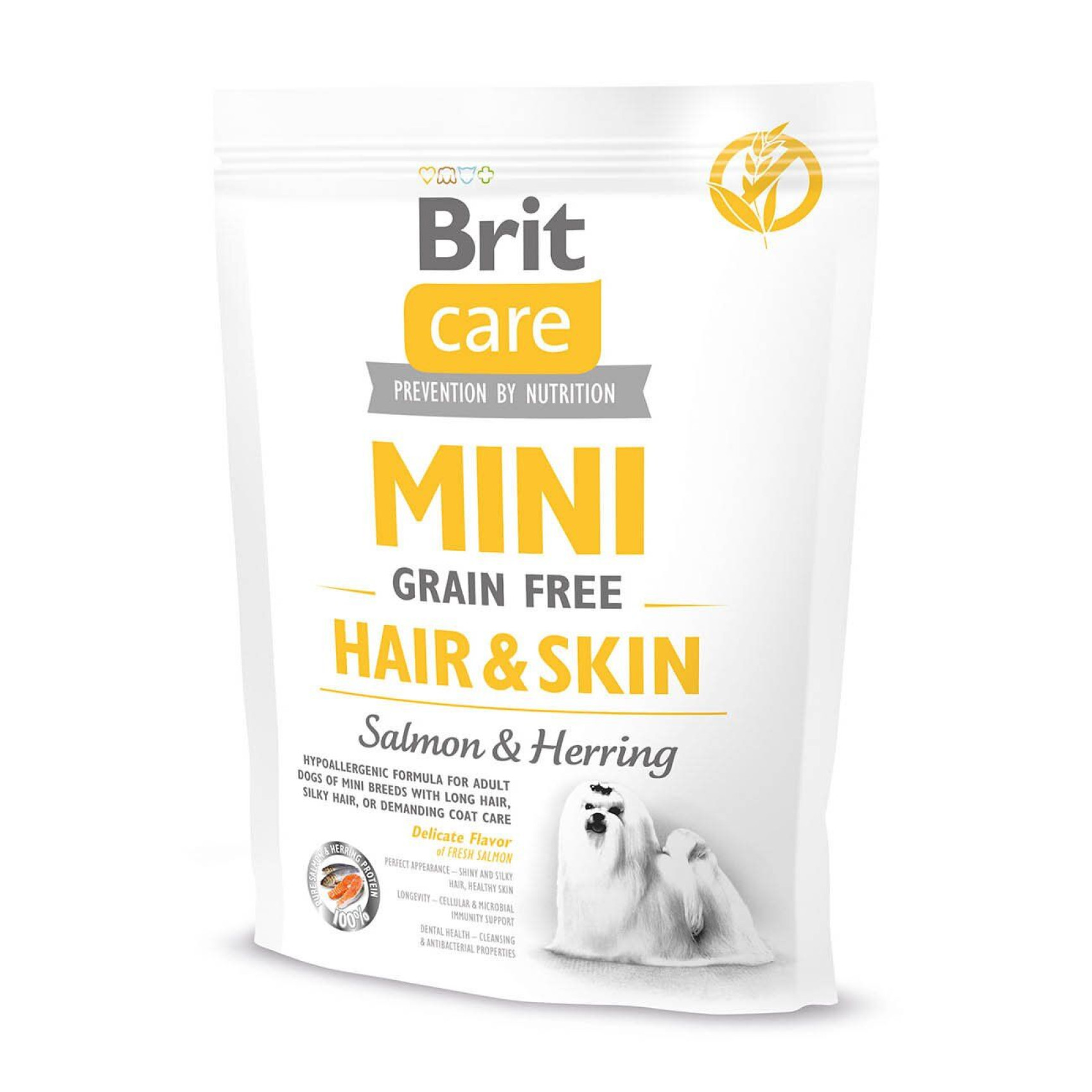 Сухой корм для собак Brit Care Mini GF Hair & Skin 400 г - лосось и сельдь