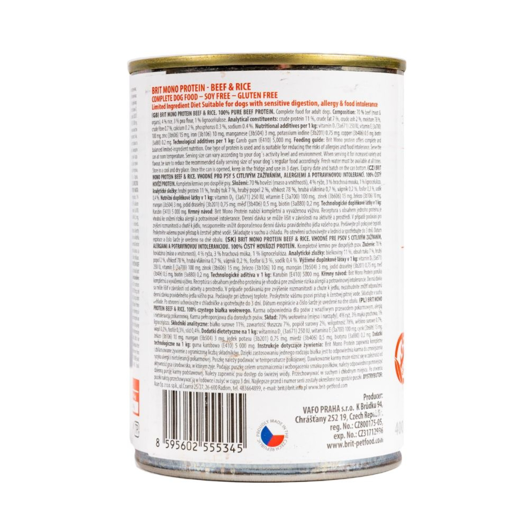 Влажный корм для собак Brit Care Mono Protein 400 г - говядина и рис