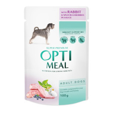 Влажный корм для собак OPTIMEAL pouch 100 г (кролик и черника в соусе) 12шт