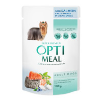 Вологий корм для собак OPTIMEAL pouch 100 г (лосось і лохина в соусі) 12шт