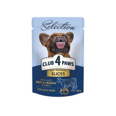 Влажный корм для взрослых собак малых пород собак Club 4 Paws Premium Selection pouch 12x85 г(говядина и овощи)
