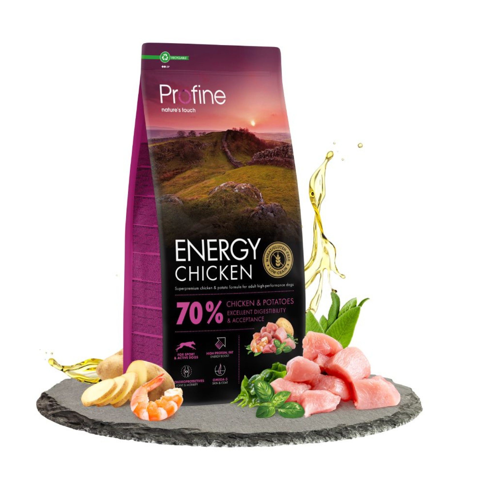 Сухий корм для собак Profine Energy 12 кг - курка та картопля