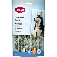 Ласощі Trixie Denta Fun для собак Роли жувальні натуральна шкіра 12 см 75 г 10 шт/уп