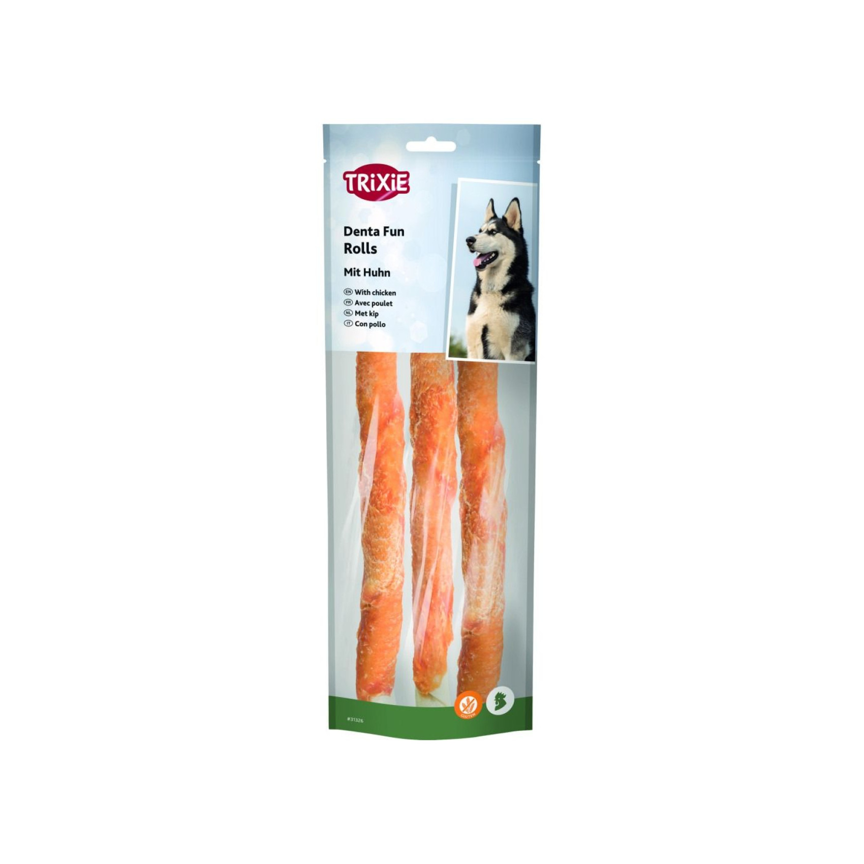 Лакомство Trixie Denta Fun для собак Палочки для чистки зубов с курицей 28 см 250 г 3 шт