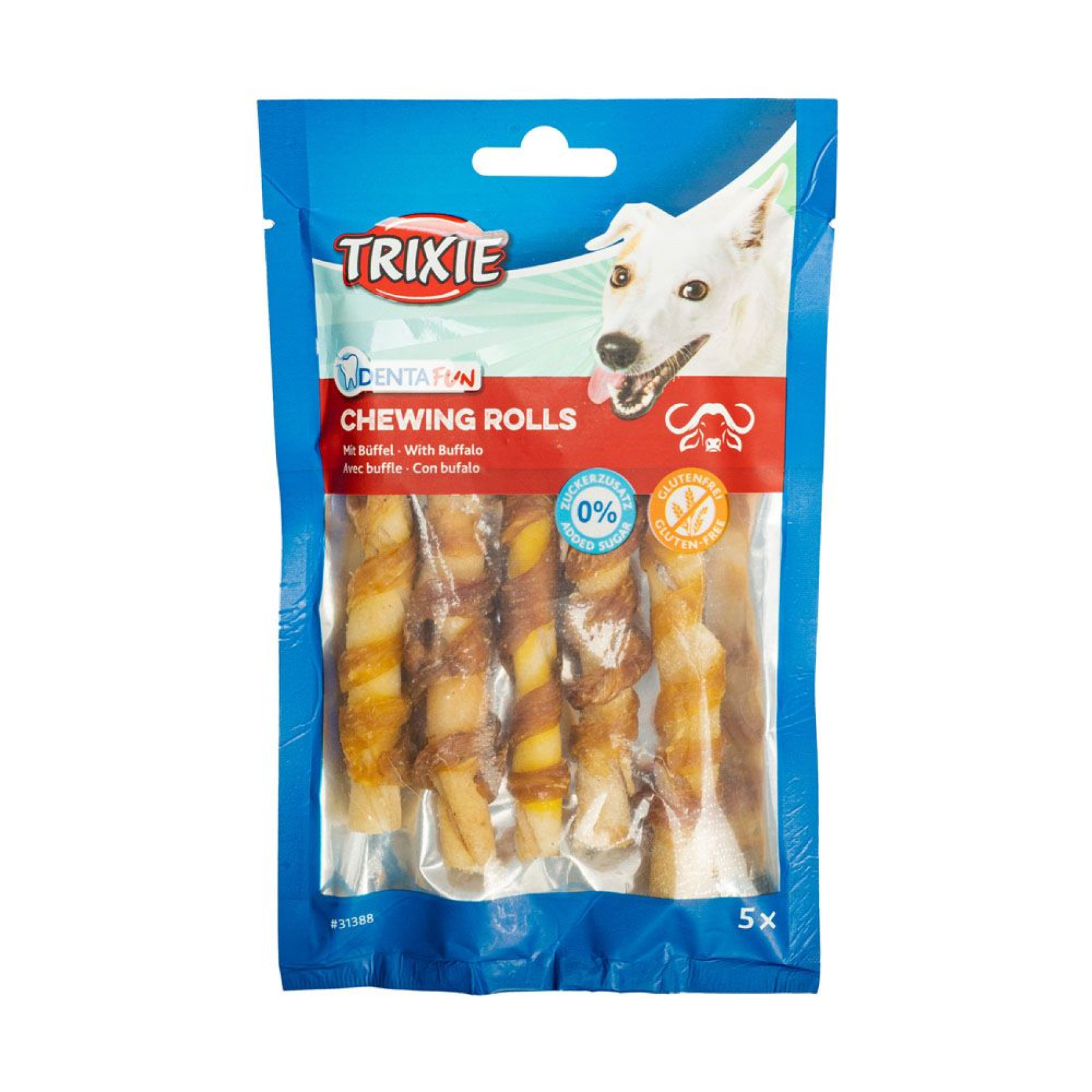 Ласощі для собак Trixie Паличка для чищення зубів Denta Fun 12 см, 70 г / 5 шт. (буйвол)