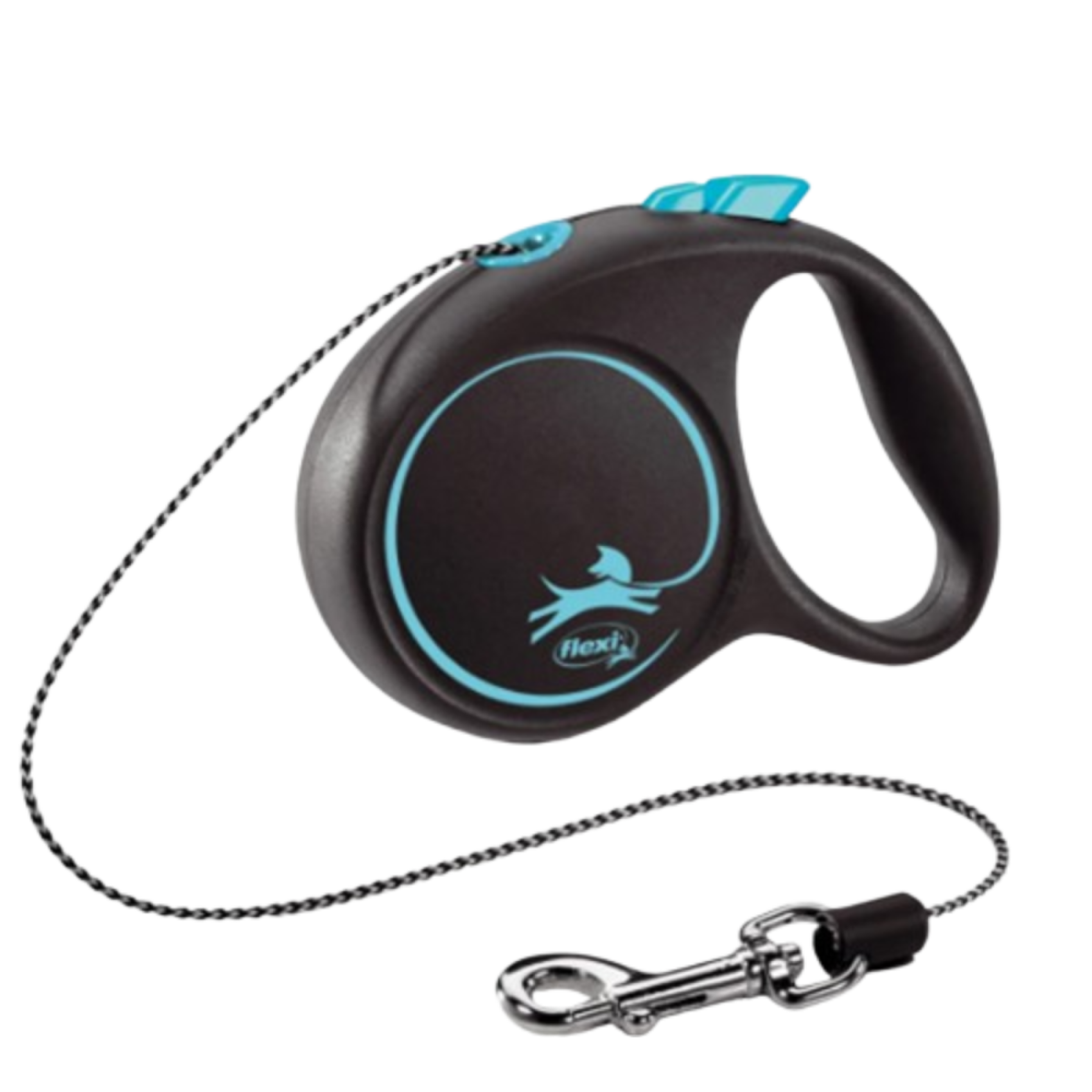Повідець-рулетка для собак Flexi Black Design, з тросом M 5м/20 кг - синя