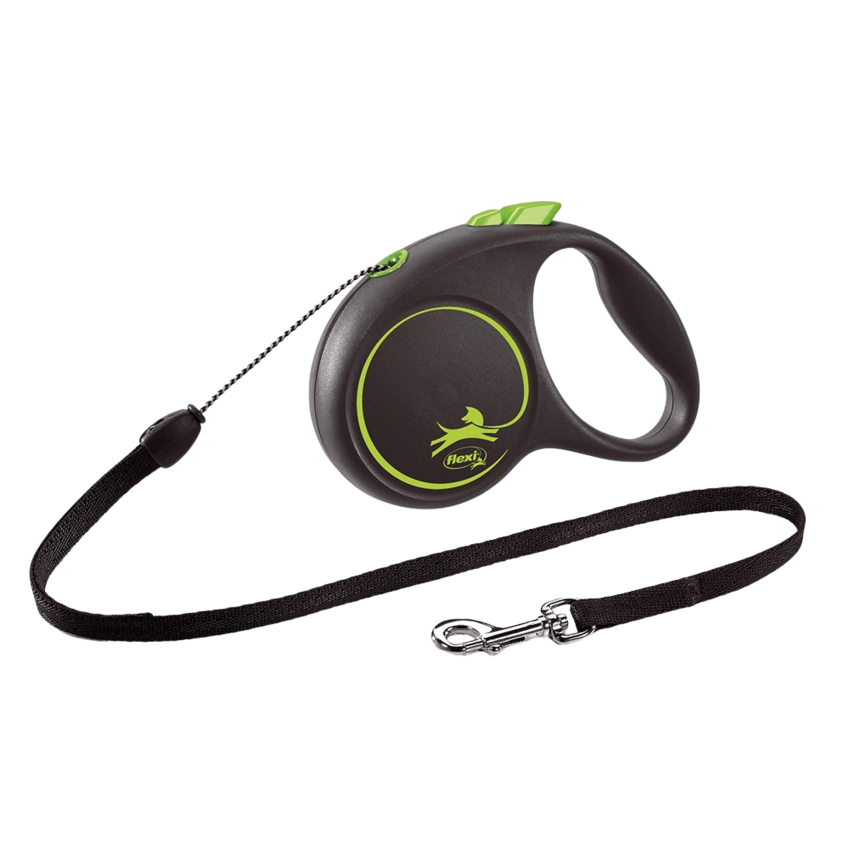 Повідець-рулетка для собак Flexi Black Design, з тросом XS 3 м/8 кг - зелена