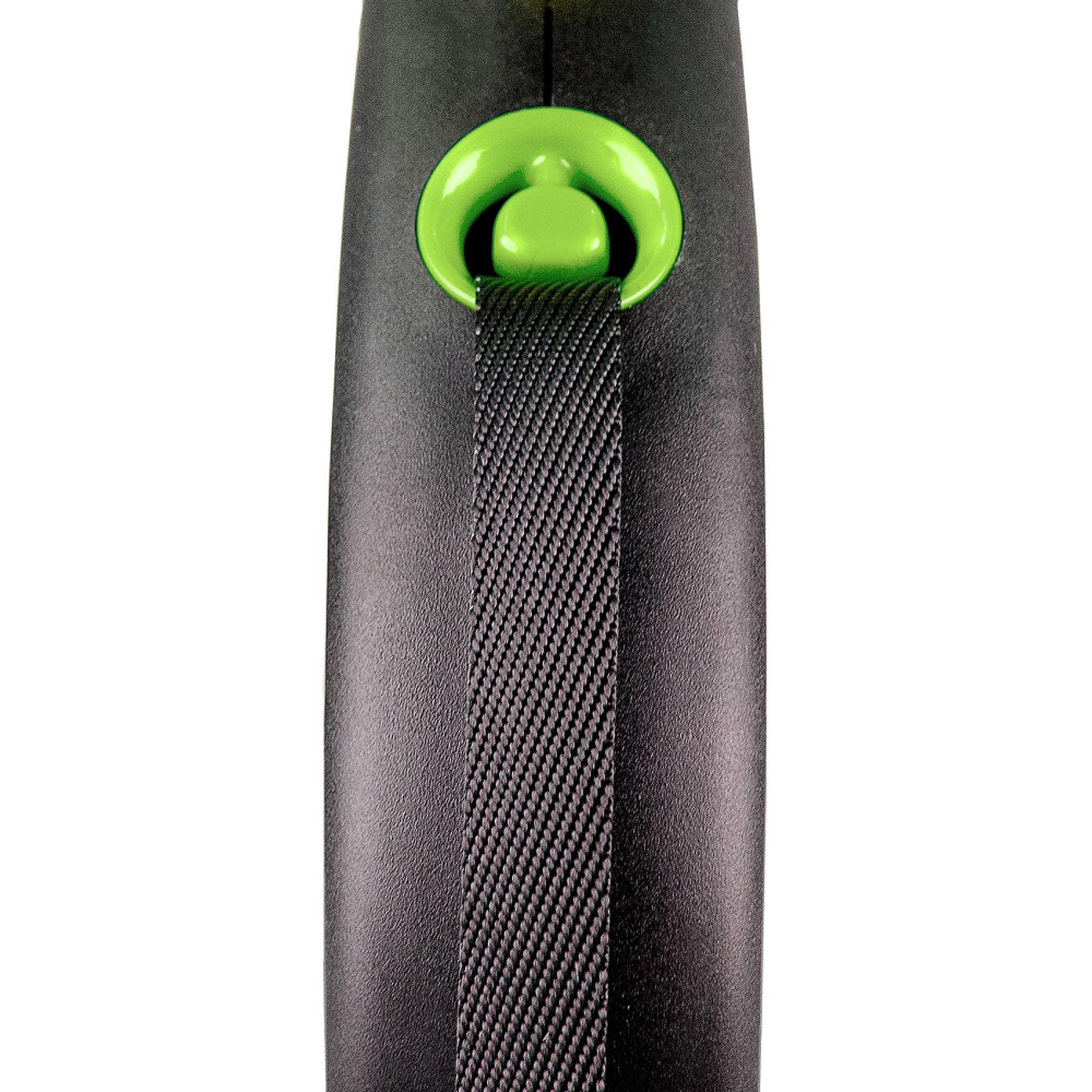 Повідець-рулетка для собак Flexi Black Design, зі стрічкою S 5 м/15 кг - зелена