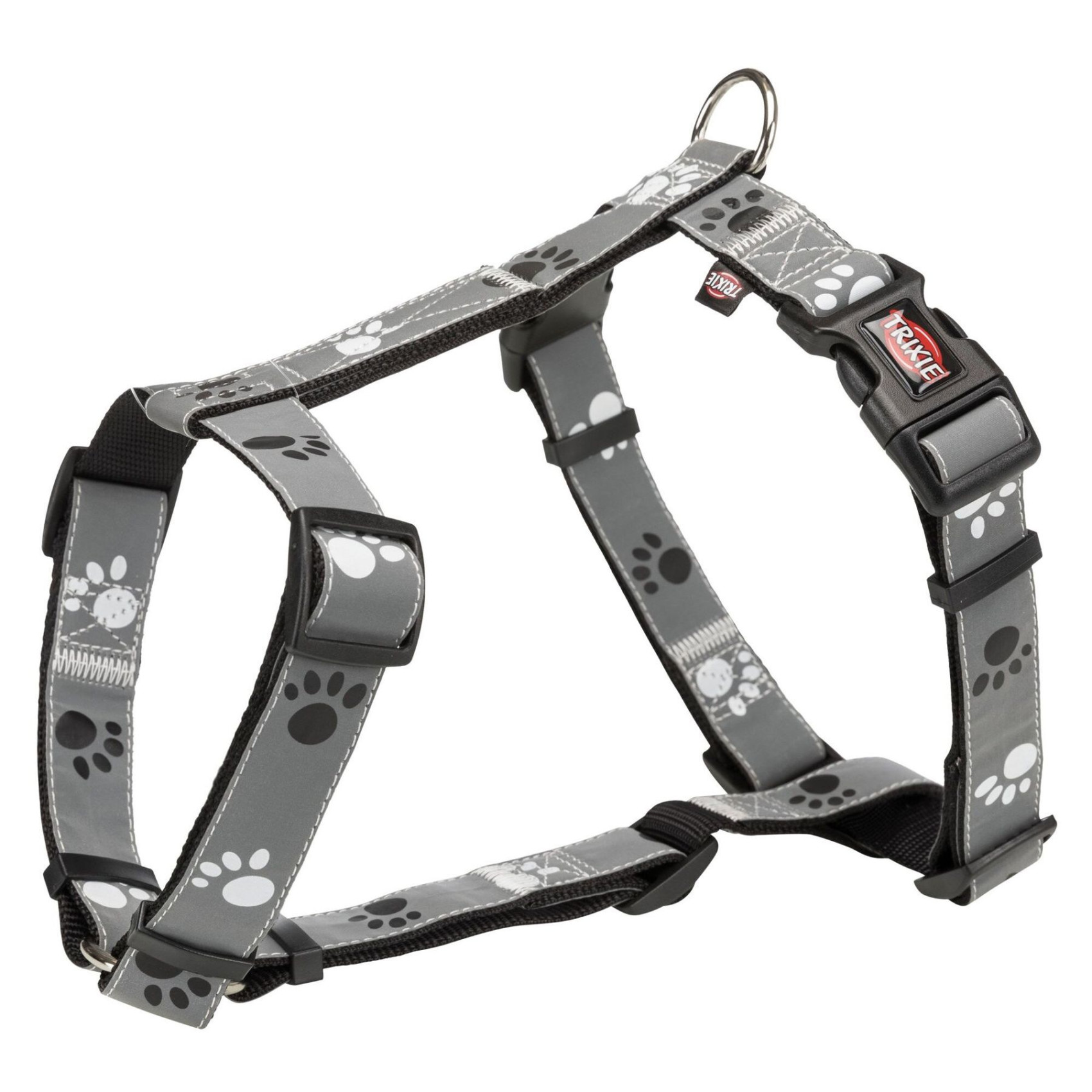 Шлея Trixie нейлонова «Silver Reflect» XS-S 30-40 см / 15 мм (сіра)