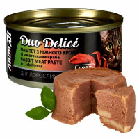 Влажный корм для кошек AnimAll Duo Delice Adult 80 г - кролик и краб