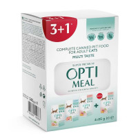 Набор 3+1 влажный корм для кошек Optimeal Adult, 340 г - ассорти