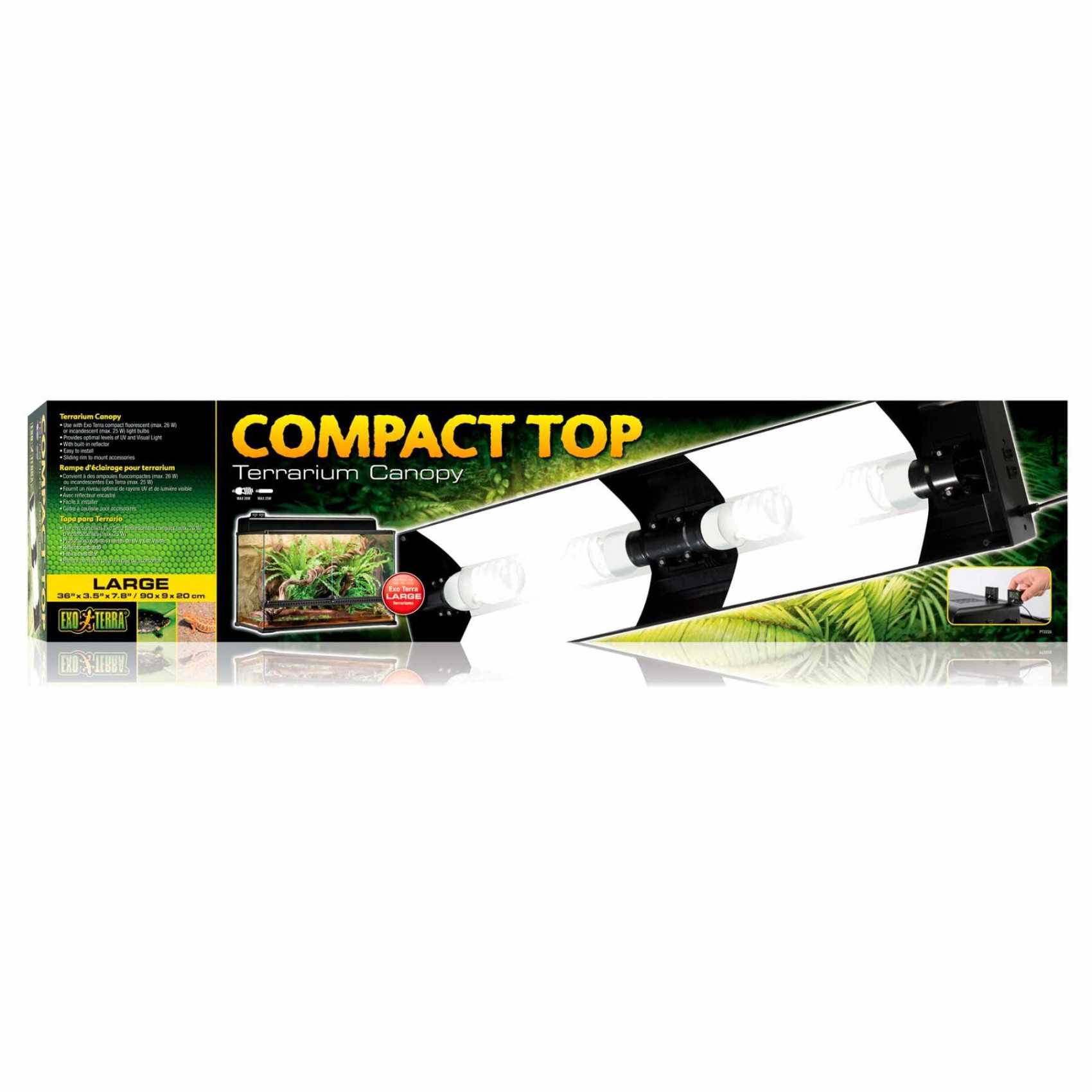 Світильник для тераріума Exo Terra «Compact Top» E27, 90 x 9 x 20 см