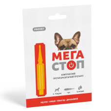 Капли на холку для собак PROVET Мегастоп от 4 до 10 кг, 1 шт