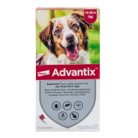 Краплі на холку для собак Elanco Bayer Advantix від 10 до 25 кг, 1 шт