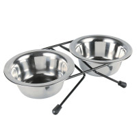 Миски для кошек Trixie Eat on Feet металлические 2x200 мл/10 см - серый