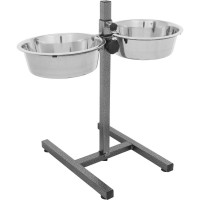 Стойка с мисками для собак Trixie 2x2,8 л/24 см - серый