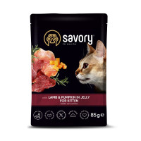 Вологий корм для кошенят Savory Kitten 85 г*22шт - ягня та гарбуз(22шт)