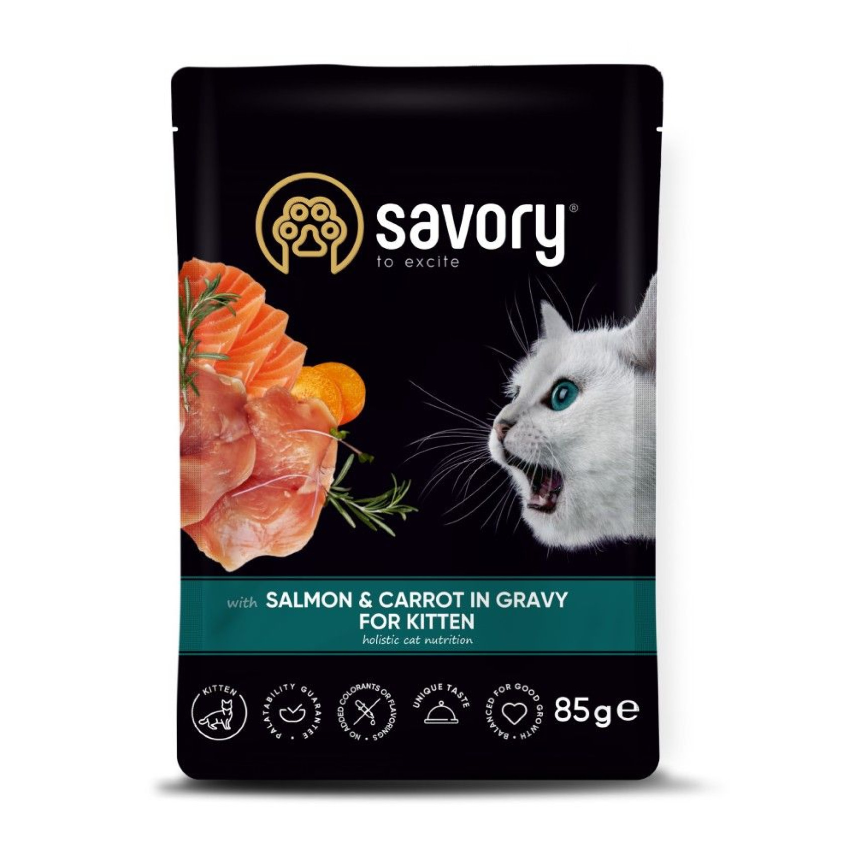 Влажный корм для котят Savory Kitten 85 г*22шт - лосось и морковь(22шт)