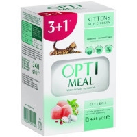 Набор 3+1 влажный корм для котят Optimeal, 340 г (курица)