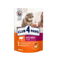 Влажный корм для кошек Club 4 Paws Premium pouch 24x100 г - говядина