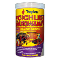 Сухой корм для аквариумных рыб Tropical в палочках «Cichlid & Arowana Medium Sticks» 1 л (для плотоядных цихлид)