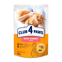 Влажный корм для кошек Club 4 Paws Premium pouch 85 г - индейка в желе