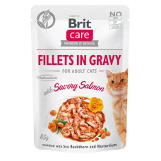 Влажный корм для кошек Brit Care Cat pouch 85g (филе лосося в соусе) 24шт