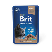 Влажный корм для котов Brit Premium Sterilised pouch 24 шт x 100 г - печень