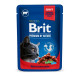 Влажный корм для котов Brit Premium Cat Beef Stew & Peas pouch 24 шт x 100 г - говядина и горох