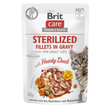 Влажный корм для кошек Brit Care Cat Sterilized 85 г - утка 24 шт
