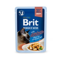Brit Premium Delicate Fillets in Gravy Chicken for Sterilised влажный корм для кошек 85 г - курица
