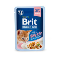 Brit Premium Delicate Fillets in Gravy Chicken for Kitten влажный корм для котят 24 шт x 85 г - курица