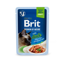 Brit Premium Delicate Fillets in Gravy Duck for Sterilised влажный корм для кошек 24 шт x 85 г - утка