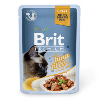 Влажный корм для кошек Brit Premium Cat Tuna Fillets Gravy pouch 24 шт x 85 г - филе тунца в соусе