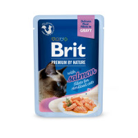 Brit Premium Delicate Fillets in Gravy Salmon For Sterilised влажный корм для кошек 24 шт x 85 г - лосось