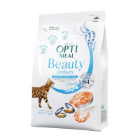 Сухой корм для кошек Optimeal Beauty Podium Shiny Coat & Dental Care 1.5 кг - морепродукты