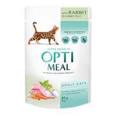 Влажный корм для кошек Optimeal pouch 85 г - кроликом в морковном желе 12шт