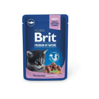 Влажный корм для котят  Brit Premium pouch  24 шт x 100 г - белая рыба