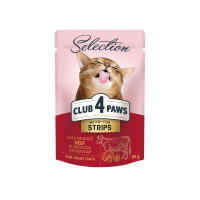Вологий корм для кішок Club 4 Paws pouch 12x85 г (яловичина та броколі)