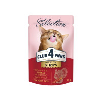 Влажный корм для кошек Club 4 Paws pouch  12x85 г Полоски (индейка и морковь)