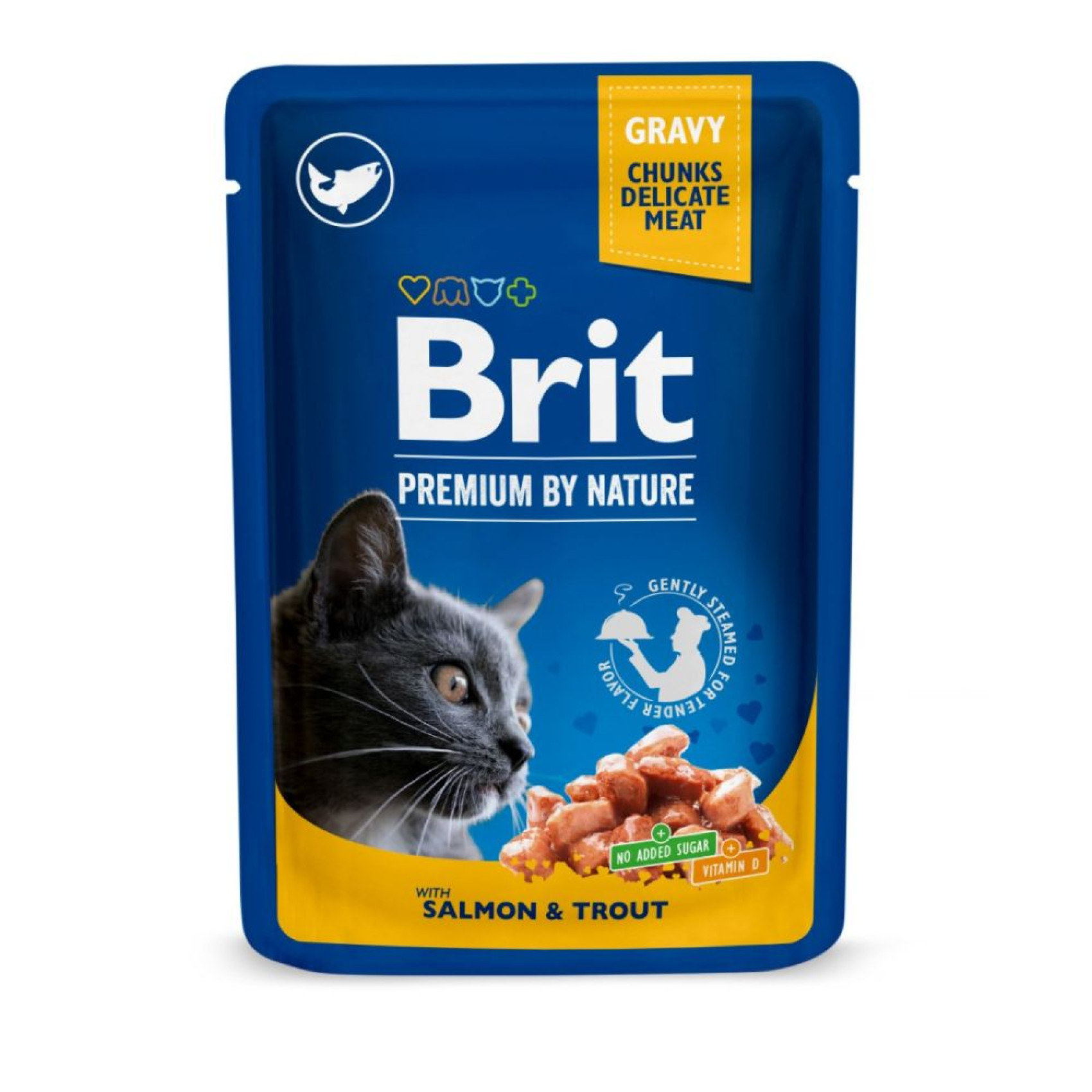 Влажный корм для котов Brit Premium Salmon & Trout pouch  24 шт x 100 г- лосось и форель