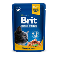 Вологий корм для котів Brit Premium Salmon & Trout pouch 24 шт x 100 г - лосось та форель