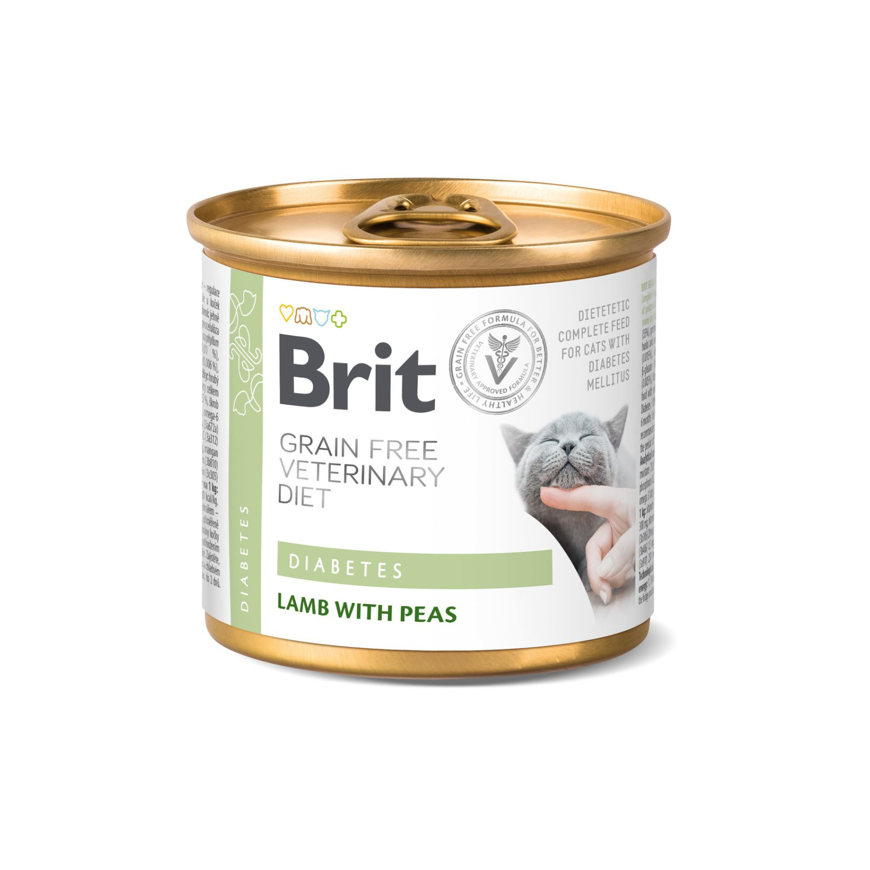 Brit VetDiets Diabetes влажный корм для кошек 200 г - ягненок и горох